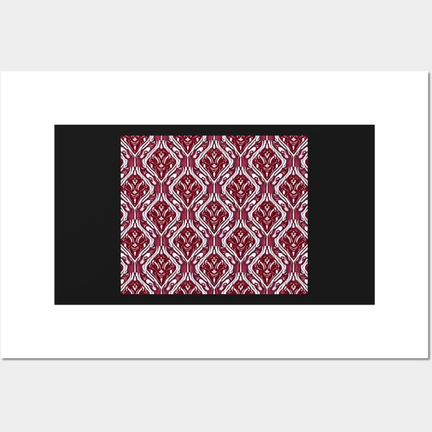 Maroon Aesthetic Repeating Abstract Pattern Wall Art by BubbleMench